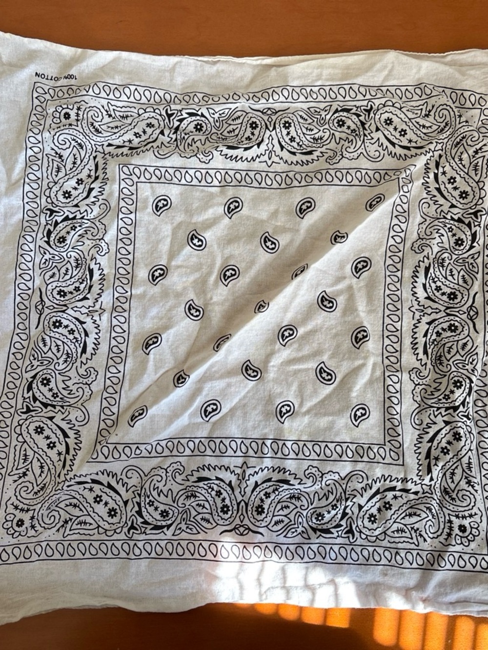 Unbranded White and Black Paisley Bandana Scarf
